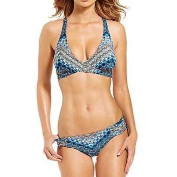 LUCKY BRAND Nomad Chevron Reversible Bikini 2 Piece Matching Set Women's Size S - Picture 1 of 8